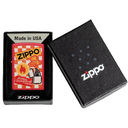 Зажигалка ZIPPO Ретро с красным матовым покрытием | Retro Design Red Matte, латунь/сталь, красная, матовая, 38x13x57 мм для нанесения логотипа