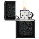 Зажигалка ZIPPO В стиле стимпанк с черным матовым покрытием | Steampunk Design Black Matte, латунь/сталь, черная, матовая, 38x13x57 мм для нанесения логотипа