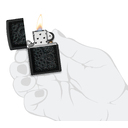 Зажигалка ZIPPO В стиле стимпанк с черным матовым покрытием | Steampunk Design Black Matte, латунь/сталь, черная, матовая, 38x13x57 мм для нанесения логотипа
