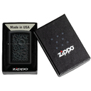 Зажигалка ZIPPO В стиле стимпанк с черным матовым покрытием | Steampunk Design Black Matte, латунь/сталь, черная, матовая, 38x13x57 мм для нанесения логотипа
