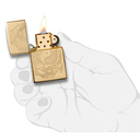Зажигалка ZIPPO Тигр и дракон с покрытием Глянцевая латунь | Tiger and Dragon High Polish Brass, латунь/сталь, золотистая, 38x13x57мм для нанесения логотипа