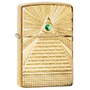 Зажигалка ZIPPO Armor™ Всевидящее око с покрытием Глянцевая латунь | Eye of Providence High Polish Brass, латунь/сталь, золотистая, 38x13x57 мм для нанесения логотипа