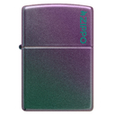 Зажигалка ZIPPO Логотип с зелено-фиолетовым покрытием | Logo Iridescent, латунь/сталь, фиолетовая, матовая, 38x13x57 мм для нанесения логотипа