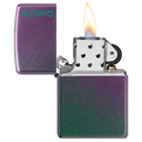 Зажигалка ZIPPO Логотип с зелено-фиолетовым покрытием | Logo Iridescent, латунь/сталь, фиолетовая, матовая, 38x13x57 мм для нанесения логотипа