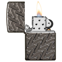 Зажигалка ZIPPO Armor® Геометрический узор с глянцевым покрытием Черный лед | Geometric Weave High Polish Black Ice®, латунь/сталь, чёрная, 38x13x57 м для нанесения логотипа
