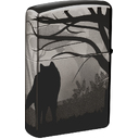 Зажигалка ZIPPO Волки с покрытием черный лед | Wolves Design Black Ice®, латунь/сталь, чёрная, глянцевая, 38x13x57 мм для нанесения логотипа