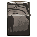 Зажигалка ZIPPO Волки с покрытием черный лед | Wolves Design Black Ice®, латунь/сталь, чёрная, глянцевая, 38x13x57 мм для нанесения логотипа