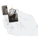Зажигалка ZIPPO Волки с покрытием черный лед | Wolves Design Black Ice®, латунь/сталь, чёрная, глянцевая, 38x13x57 мм для нанесения логотипа