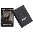Зажигалка ZIPPO Волки с покрытием черный лед | Wolves Design Black Ice®, латунь/сталь, чёрная, глянцевая, 38x13x57 мм для нанесения логотипа