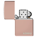 Зажигалка ZIPPO Логотип с глянцевым покрытием розовое золото | Logo High Polish Rose Gold, латунь/сталь, розовое золото, глянцевая, 38x13x57 мм для нанесения логотипа