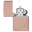Зажигалка ZIPPO Логотип с глянцевым покрытием розовое золото | Logo High Polish Rose Gold, латунь/сталь, розовое золото, глянцевая, 38x13x57 мм для нанесения логотипа