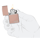 Зажигалка ZIPPO Логотип с глянцевым покрытием розовое золото | Logo High Polish Rose Gold, латунь/сталь, розовое золото, глянцевая, 38x13x57 мм для нанесения логотипа