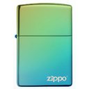 Зажигалка ZIPPO Logo с покрытием High Polish Teal, латунь/сталь, зелёная, глянцевая, 38x13x57 мм для нанесения логотипа