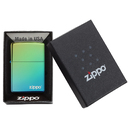 Зажигалка ZIPPO Logo с покрытием High Polish Teal, латунь/сталь, зелёная, глянцевая, 38x13x57 мм для нанесения логотипа