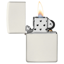 Зажигалка ZIPPO классическая с покрытием, светящимся в темноте зеленым | Classic Glow In The Dark, латунь/сталь, белая, матовая, 38x13x57 мм для нанесения логотипа
