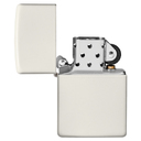 Зажигалка ZIPPO классическая с покрытием, светящимся в темноте зеленым | Classic Glow In The Dark, латунь/сталь, белая, матовая, 38x13x57 мм для нанесения логотипа