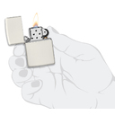 Зажигалка ZIPPO классическая с покрытием, светящимся в темноте зеленым | Classic Glow In The Dark, латунь/сталь, белая, матовая, 38x13x57 мм для нанесения логотипа