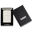 Зажигалка ZIPPO классическая с покрытием, светящимся в темноте зеленым | Classic Glow In The Dark, латунь/сталь, белая, матовая, 38x13x57 мм для нанесения логотипа