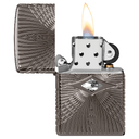 Зажигалка ZIPPO Armor® Узоры с покрытием черный лед | Armor® Pattern Design Black Ice®, латунь/сталь, чёрная, 38x13x57 мм для нанесения логотипа