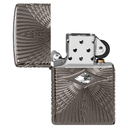 Зажигалка ZIPPO Armor® Узоры с покрытием черный лед | Armor® Pattern Design Black Ice®, латунь/сталь, чёрная, 38x13x57 мм для нанесения логотипа