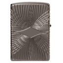 Зажигалка ZIPPO Armor® Узоры с покрытием черный лед | Armor® Pattern Design Black Ice®, латунь/сталь, чёрная, 38x13x57 мм для нанесения логотипа