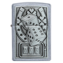 Зажигалка ZIPPO Счастливая 7 с покрытием поцарапанный хром | Lucky 7 Street Chrome, латунь/сталь, серебристая, 38x13x57 мм для нанесения логотипа