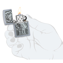 Зажигалка ZIPPO Счастливая 7 с покрытием поцарапанный хром | Lucky 7 Street Chrome, латунь/сталь, серебристая, 38x13x57 мм для нанесения логотипа