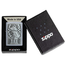 Зажигалка ZIPPO Счастливая 7 с покрытием поцарапанный хром | Lucky 7 Street Chrome, латунь/сталь, серебристая, 38x13x57 мм для нанесения логотипа