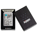 Зажигалка ZIPPO Волки с покрытием матовый хром | Wolf Design Brushed Chrome, латунь/сталь, серебристая, 38x13x57 мм для нанесения логотипа