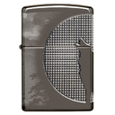 Зажигалка ZIPPO Armor™ Волк с глянцевым покрытием Черный лед | Wolf High Polish Black Ice®, латунь/сталь, чёрная, 38x13x57 мм для нанесения логотипа