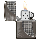 Зажигалка ZIPPO Armor™ Волк с глянцевым покрытием Черный лед | Wolf High Polish Black Ice®, латунь/сталь, чёрная, 38x13x57 мм для нанесения логотипа