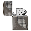 Зажигалка ZIPPO Armor™ Волк с глянцевым покрытием Черный лед | Wolf High Polish Black Ice®, латунь/сталь, чёрная, 38x13x57 мм для нанесения логотипа