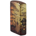 Зажигалка ZIPPO Пиратский корабль с матовым покрытием на 540° | Pirate Ship 540 Matte, латунь/сталь, разноцветная, матовая, 38x13x57 мм для нанесения логотипа