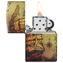 Зажигалка ZIPPO Пиратский корабль с матовым покрытием на 540° | Pirate Ship 540 Matte, латунь/сталь, разноцветная, матовая, 38x13x57 мм для нанесения логотипа