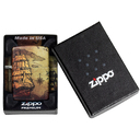 Зажигалка ZIPPO Пиратский корабль с матовым покрытием на 540° | Pirate Ship 540 Matte, латунь/сталь, разноцветная, матовая, 38x13x57 мм для нанесения логотипа