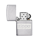Подарочный набор ZIPPO: фляжка 89 мл и зажигалка, латунь/сталь, серебристый, в коробке с подвесом для нанесения логотипа