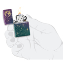 Зажигалка ZIPPO Звездное небо с зелено-фиолетовым покрытием | Starry Sky Iridescent, латунь/сталь, фиолетовая, матовая, 38x13x57 мм для нанесения логотипа