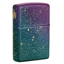 Зажигалка ZIPPO Звездное небо с зелено-фиолетовым покрытием | Starry Sky Iridescent, латунь/сталь, фиолетовая, матовая, 38x13x57 мм для нанесения логотипа
