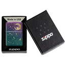 Зажигалка ZIPPO Звездное небо с зелено-фиолетовым покрытием | Starry Sky Iridescent, латунь/сталь, фиолетовая, матовая, 38x13x57 мм для нанесения логотипа