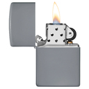 Зажигалка ZIPPO классическая со светло-серым покрытием | Classic Flat Grey, латунь/сталь, серая, глянцевая, 38x13x57 мм для нанесения логотипа