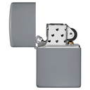 Зажигалка ZIPPO классическая со светло-серым покрытием | Classic Flat Grey, латунь/сталь, серая, глянцевая, 38x13x57 мм для нанесения логотипа