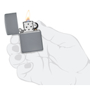 Зажигалка ZIPPO классическая со светло-серым покрытием | Classic Flat Grey, латунь/сталь, серая, глянцевая, 38x13x57 мм для нанесения логотипа