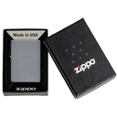 Зажигалка ZIPPO классическая со светло-серым покрытием | Classic Flat Grey, латунь/сталь, серая, глянцевая, 38x13x57 мм для нанесения логотипа