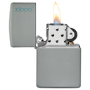 Зажигалка ZIPPO Логотип со светло-серым покрытием | Logo Flat Grey, латунь/сталь, серая, глянцевая, 38x13x57 мм для нанесения логотипа