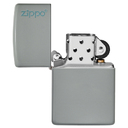Зажигалка ZIPPO Логотип со светло-серым покрытием | Logo Flat Grey, латунь/сталь, серая, глянцевая, 38x13x57 мм для нанесения логотипа