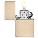 Зажигалка ZIPPO классическая со светло-песочным покрытием | Classic Flat Sand, латунь/сталь, бежевая, глянцевая, 38x13x57 мм для нанесения логотипа
