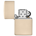 Зажигалка ZIPPO классическая со светло-песочным покрытием | Classic Flat Sand, латунь/сталь, бежевая, глянцевая, 38x13x57 мм для нанесения логотипа