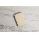 Зажигалка ZIPPO классическая со светло-песочным покрытием | Classic Flat Sand, латунь/сталь, бежевая, глянцевая, 38x13x57 мм для нанесения логотипа