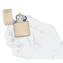 Зажигалка ZIPPO Логотип со светло-песочным покрытием | Logo Flat Sand, латунь/сталь, бежевая, глянцевая, 38x13x57 мм для нанесения логотипа
