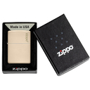 Зажигалка ZIPPO Логотип со светло-песочным покрытием | Logo Flat Sand, латунь/сталь, бежевая, глянцевая, 38x13x57 мм для нанесения логотипа